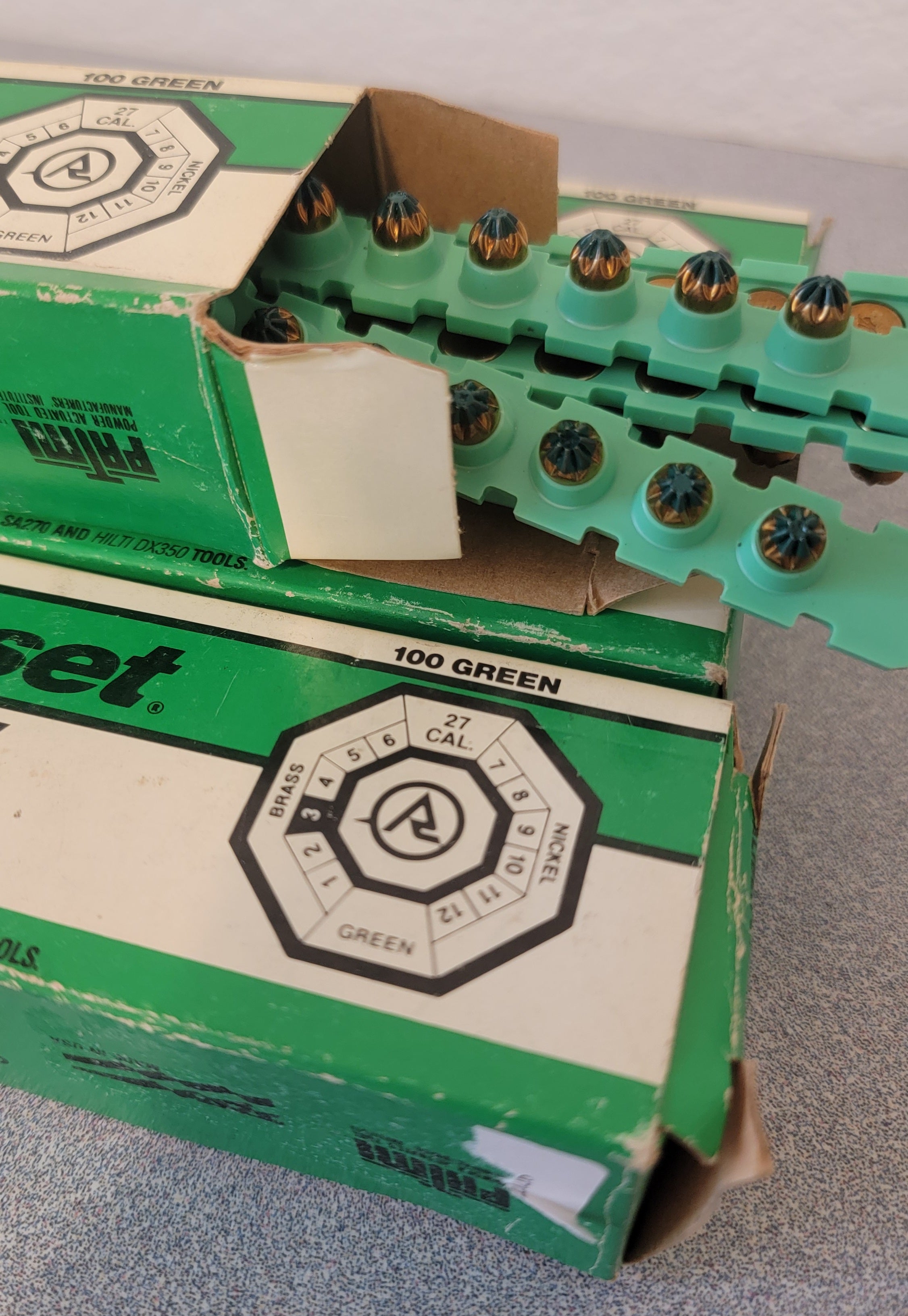 Ramset 3RS27, 400 Count. (4 Boxes of 100).  Green